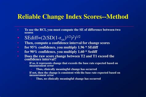 reliable change index test score